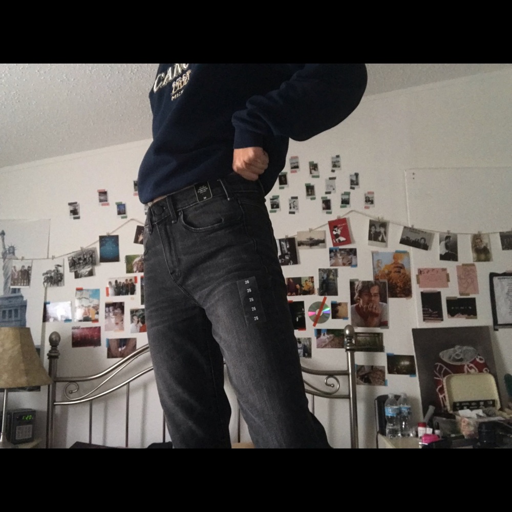 Abercrombie Kick Flare Jeans Washed Black